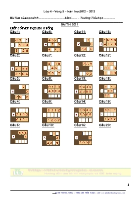 Đề thi Violympic Toán lớp 4 vòng 5 - Năm học 2012-2013